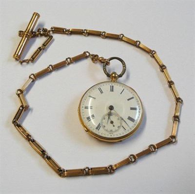 Lot 196 - A Lady's Fob Watch, circa 1890, lever movement, enamel dial with Roman numerals, seconds,...