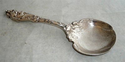 Lot 220 - An American Sterling Silver Art Nouveau Serving Spoon, Gorham Manufacturing Company, import...