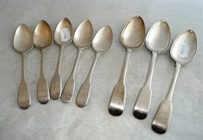 Lot 225 - A Set of Three Russian Silver Fiddle Pattern Table Spoons, Franz Kernig, St Petersburg 1827,...