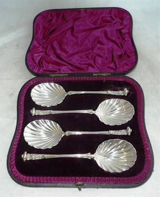 Lot 243 - A Cased Set of Four Victorian Silver Serving Spoons, James Wakely & Frank Clarke Wheeler,...