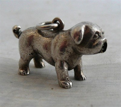 Lot 261 - A Novelty White Metal Propelling Pencil, modelled as a French Bulldog, marked H G Collins,...