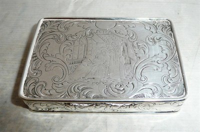 Lot 276 - A Victorian Silver Snuff Box, Yapp & Woodward, Birmingham, probably 1843, the hinged cover with...
