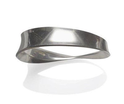 Lot 1013 - A Bangle, by Georg Jensen, of plain polished asymmetric form, model number '206', stamped 'TORUN'