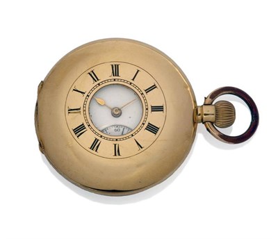 Lot 1047 - An Half Hunting Cased Pocket Watch, circa 1900, lever movement, enamel dial with Roman...