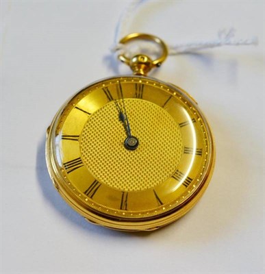 Lot 1069 - An 18ct Gold Open Faced Pocket Watch, signed Weslake, London 1866, lever movement, gold...