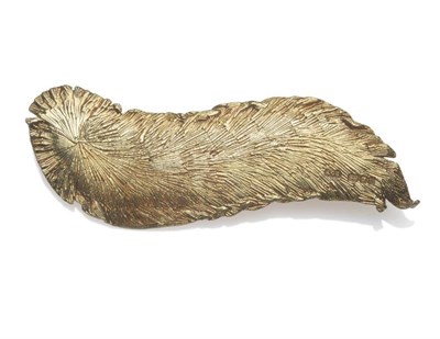 Lot 1076 - A Silver Gilt Brooch, by Gerald Benney, of abstract feather like form, with a textured finish,...