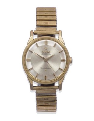 Lot 1132 - A Steel and Gold Plated Automatic Centre Seconds Wristwatch, signed Omega, Chronometer, model:...