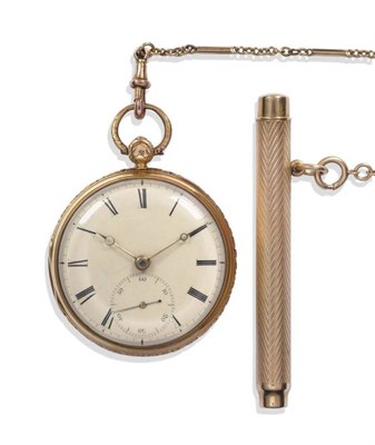 Lot 1133 - An 18ct Gold Open Faced Pocket Watch, signed Josh Penlington, Liverpool, No. 4138, 1836,...