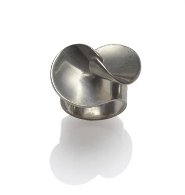 Lot 1220 - A Silver Ring, by Georg Jensen, of asymmetric design, model number 130, finger size L