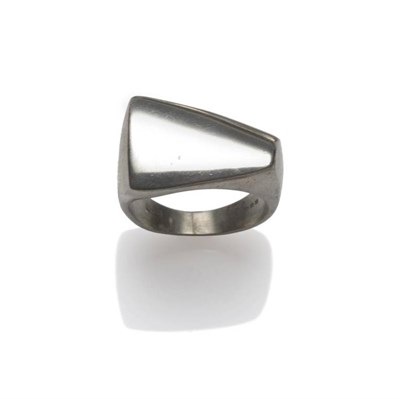 Lot 1222 - A Silver Ring, by Georg Jensen, of asymmetric form, model number 141, finger size L