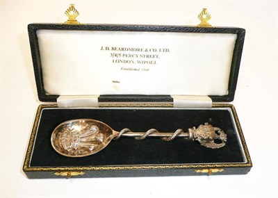 Lot 1256 - An Elizabeth II Commemorative Silver Spoon, J D Beardmore & Co, London 1969, to commemorate the...