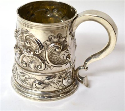 Lot 1280 - A George II Silver Tankard, James Kirkup, Newcastle 1736, of typical tapering form with later...