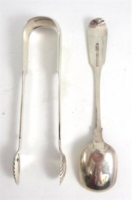 Lot 1290 - A Pair of Victorian Scottish Provincial Silver Sugar Tongs, George Sangster, Aberdeen, bearing...