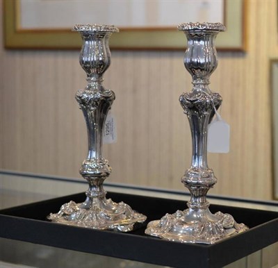 Lot 1295 - A Pair of William IV Loaded Silver Candlesticks, Waterhouse, Hodson & Co, Sheffield 1830...