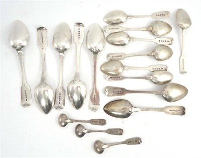 Lot 1297 - A Collection of Exeter Silver, including: two dessert spoons, John Osment, 1825, five dessert...