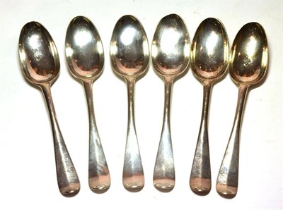 Lot 1326 - Six George III Scottish Silver Tablespoons, maker's mark MK, Edinburgh 1760, Hanoverian...