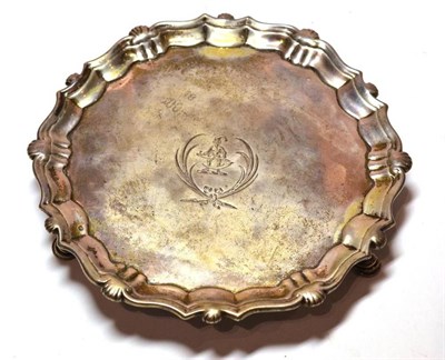 Lot 1329 - A George II Silver Waiter, John Robinson II, London 1738, circular with shaped edge, engraved...