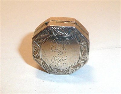 Lot 1357 - A George III Silver Octagonal Vinaigrette, Samuel Pemberton, Birmingham 1803, the slightly...