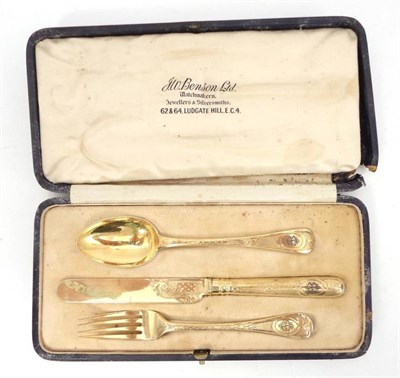 Lot 1364 - A Victorian Silver Gilt Christening Set, Francis Higgins II, London 1869, comprising spoon,...