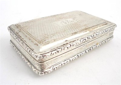 Lot 1375 - A George IV Silver Snuff Box, Joseph Willmore, Birmingham 1829, rectangular, the initialled...