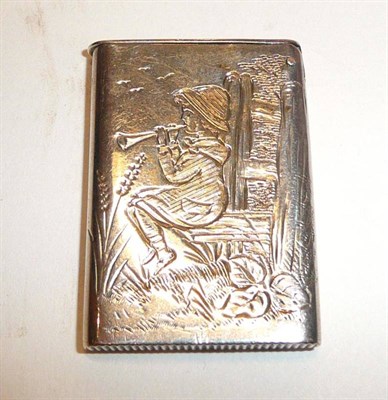 Lot 1394 - A Victorian Silver Vesta Case, Samson Morden, London 1884, of rectangular form engraved with a Kate