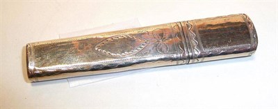 Lot 1397 - A George III Silver Needle Case, Samuel Pemberton, London circa 1800, tapering rectangular with...