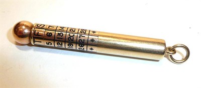 Lot 1399 - A 9ct Gold Propelling Pencil and Calendar, marked J G Vickery, Regent St W, 9ct, the barrel...