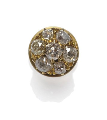 Lot 1004 - A Diamond Dress Stud, circa 1870, the stud comprises a cluster of seven old cut diamonds in...