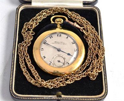 Lot 1011 - An 18ct Gold Open Faced Keyless Pocket Watch, retailed by Reid & Sons, Newcastle on Tyne, 1913,...