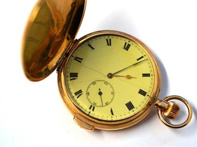 Lot 1034 - A 9ct Gold Full Hunter Quarter Repeating Keyless Pocket Watch, 1912, lever movement repeating...