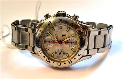 Lot 1105 - A Stainless Steel Automatic Calendar Chronograph Wristwatch, signed Eterna, Matic, circa 2000,...