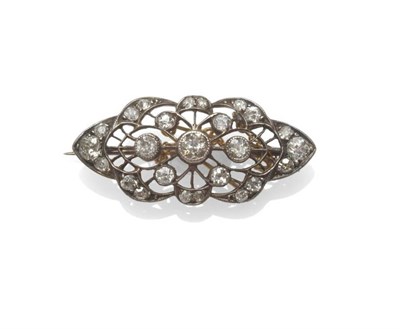 Lot 1151 - A Victorian Diamond Brooch, the openwork frame in a lozenge form, set with old cut diamonds,...