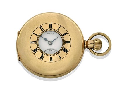 Lot 1152 - A 9ct Gold Half Hunter Keyless Pocket Watch, retailed by J.W.Benson, London, 1932, lever...