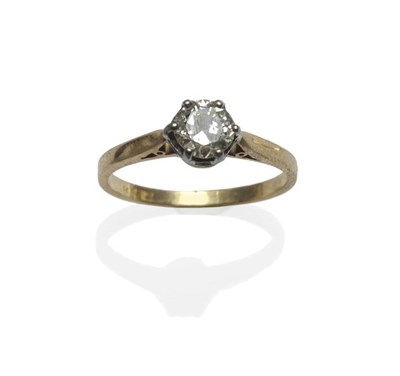 Lot 1186 - A Diamond Solitaire Ring, the round brilliant cut diamond in a white six claw setting, to a...