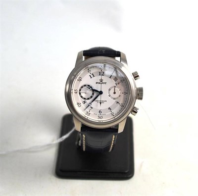 Lot 1189 - A Stainless Steel Calendar Chronograph Wristwatch, signed Poljot, circa 2010, lever movement,...