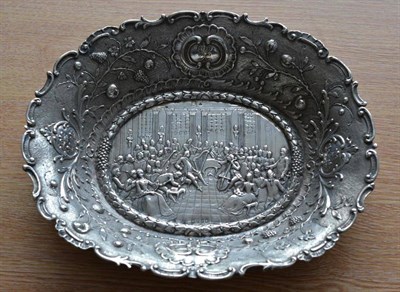 Lot 1221 - A Continental Silver Dish, import marks for Edwin Thompson Bryant, London 1895, oval with...