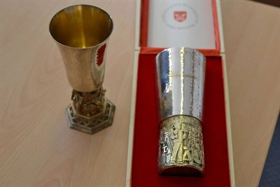 Lot 1232 - An Aurum Commemorative Goblet, Hector Miller, London 1972, to commemorate the restoration of...