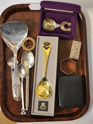 Lot 1237 - A Collection of Arts and Crafts and Art Nouveau Inspired Silver Comprising: a mustard spoon,...