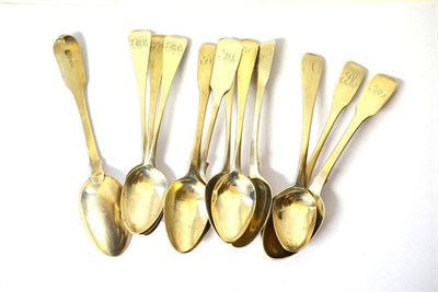 Lot 1257 - Twelve Assorted York Silver Teaspoons, comprising eight by James Barber and four by James...