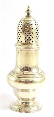 Lot 1279 - A George II Silver Sugar Caster, Samuel Wood, London 1745,  the spreading foot rising to a baluster