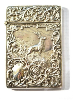 Lot 1309 - An Edward VII Silver Card Case, Crisford & Norris Ltd, Birmingham 1903, rectangular with deep...