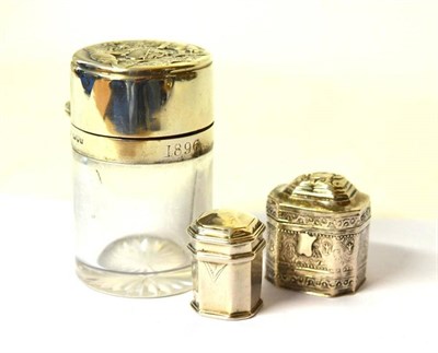 Lot 1314 - A Victorian Silver Mounted Toilet Jar, John Grinsell & Sons, London 1896, the hinged lid...