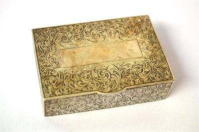 Lot 1330 - An Edward VII Silver Snuff Box, HC&S Ltd, Chester 1905, rectangular with allover chased foliate and