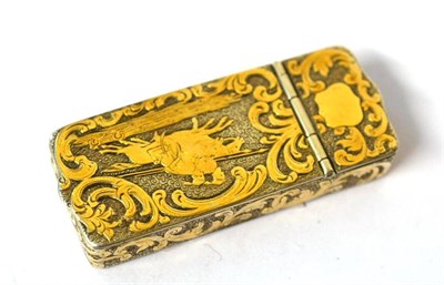 Lot 1331 - A French Silvered and Gilt Metal Combination Snuff and Vesta Case, with two hinged...