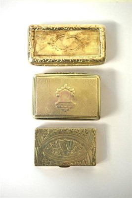 Lot 1335 - A Victorian Silver Snuff Box, Edward Edwards, London 1846, rectangular with engine turned...