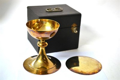 Lot 1344 - A George V Silver Gilt Communion Chalice and Paten, Import Marks for Hayes & Finch Ltd,...