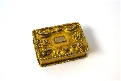 Lot 1371 - A William IV Silver Gilt Vinaigrette, John Bettridge, Birmingham 1831, rectangular with an...