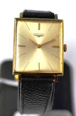 Lot 1010 - A 9ct Gold Wristwatch, signed Longines, 1965, (calibre 428) lever movement numbered 13156532,...