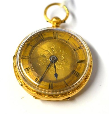 Lot 1015 - A Lady's 18ct Gold Fob Watch, 1880, lever movement signed Jas Aitchison, 80 Princes St...