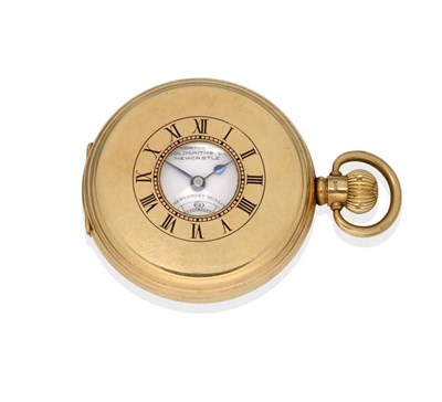 Lot 1022 - A 9ct Gold Half Hunting Cased Keyless Pocket Watch, signed Rolex, Observatory Quality, retailed...